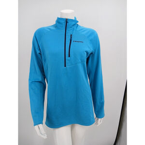 Patagonia Women's Large Aqua Blue PolarTec Power Dry Fleece Pullover Regulator